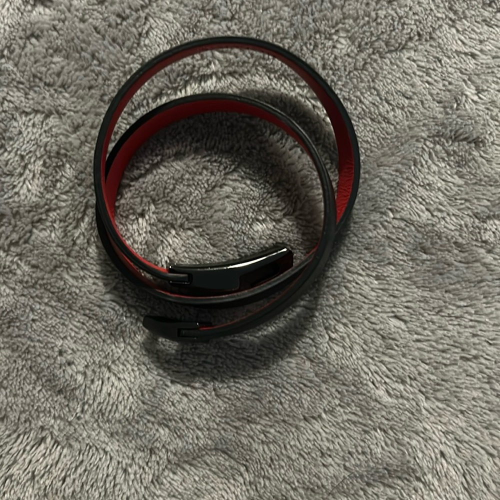 Wrap around black unisex leather bracelet with black diamonds